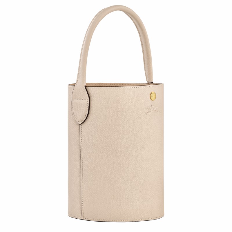 White Longchamp ÉPURE S Bucket bag - Leather UK | 10161HYZ555