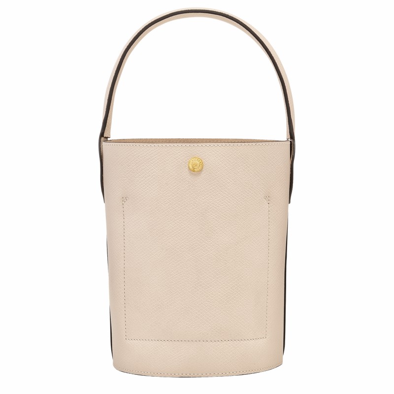 White Longchamp ÉPURE S Bucket bag - Leather UK | 10161HYZ555