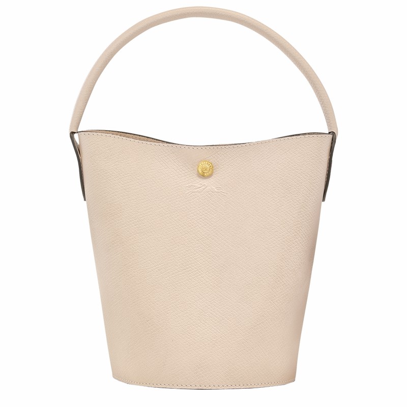 White Longchamp ÉPURE S Bucket bag - Leather UK | 10161HYZ555