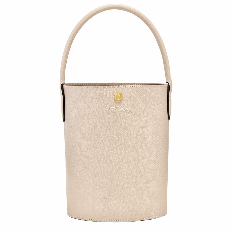 White Longchamp ÉPURE S Bucket bag - Leather UK | 10161HYZ555