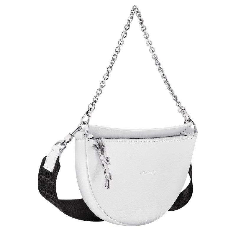 White Longchamp Smile S Crossbody bag - Leather UK | 10224HDS007