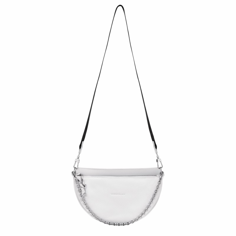 White Longchamp Smile S Crossbody bag - Leather UK | 10224HDS007