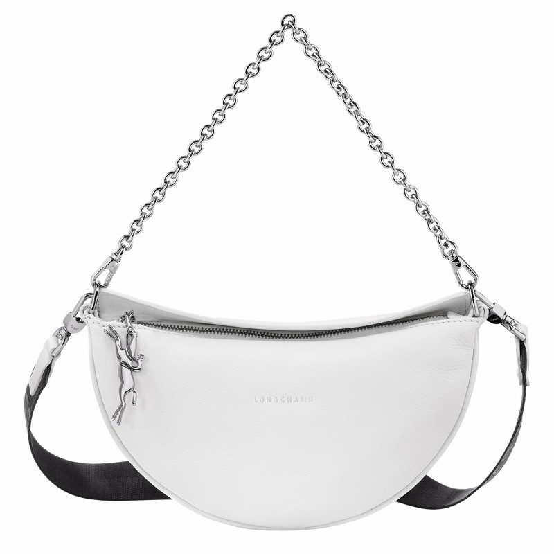 White Longchamp Smile S Crossbody bag - Leather UK | 10224HDS007